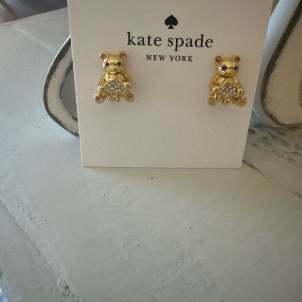 kate spade (Oh What Fun) Teddy Bear Earrings